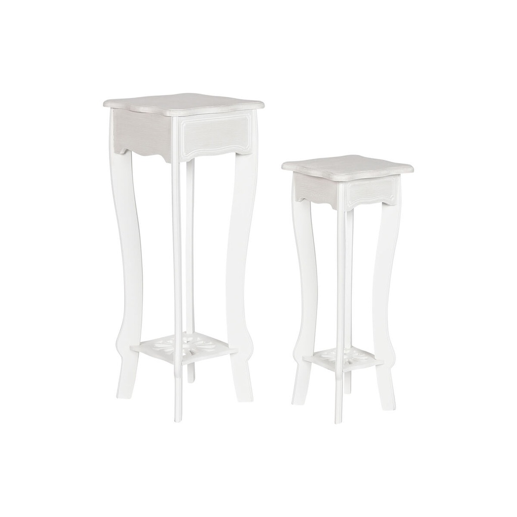 Set of 2 tables Home ESPRIT White 30 x 30 x 76,5 cm