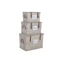 Juego de Baúles Home ESPRIT Natural Mimbre 67 x 45 x 46 cm