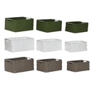 Juego de Cestas Home ESPRIT Verde Gris Crema Metal Polipropileno 38 x 28 x 17 cm 3 Piezas (3 Unidades)