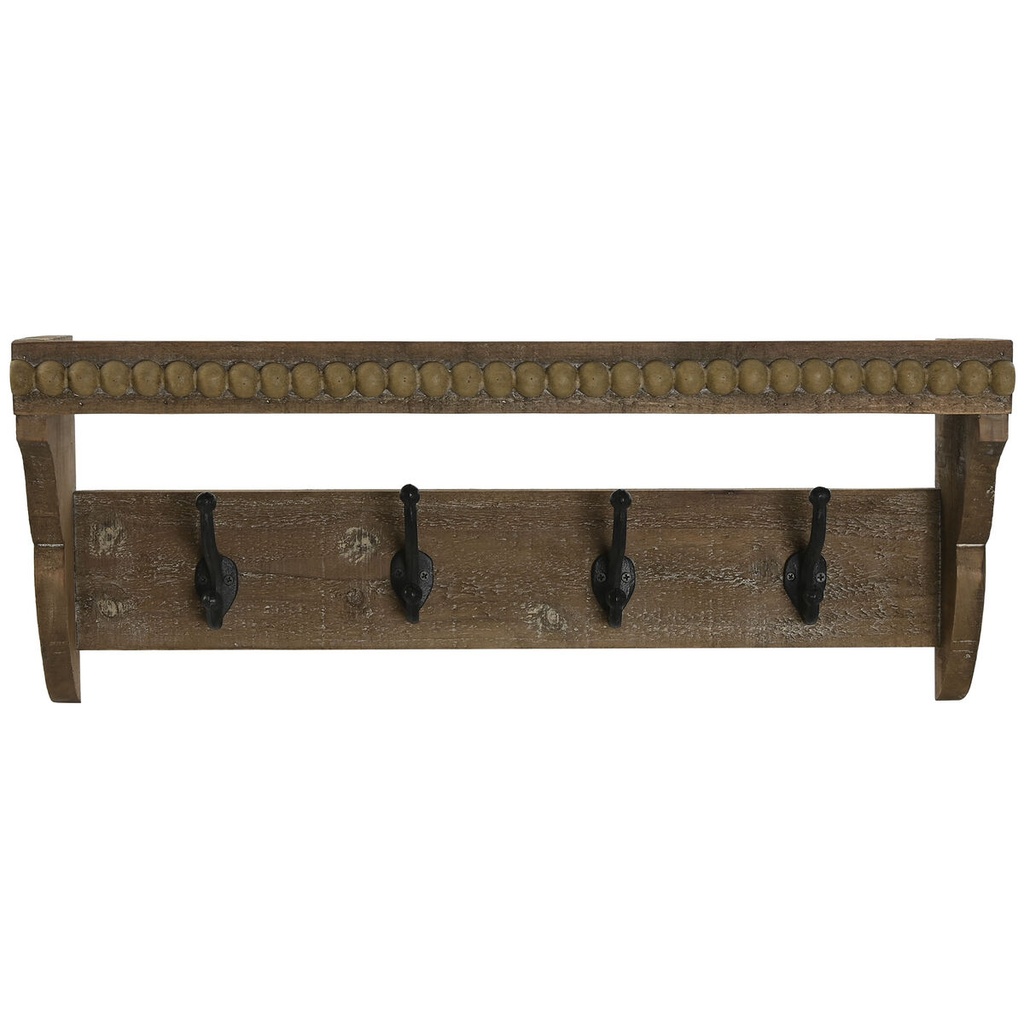 Perchero de Pared Home ESPRIT Marrón Negro Madera Metal 67 x 17 x 27 cm