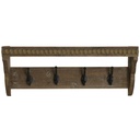 Perchero de Pared Home ESPRIT Marrón Negro Madera Metal 67 x 17 x 27 cm