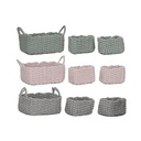 Basket set Home ESPRIT Rope 32 x 25 x 15 cm