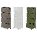 Cajonera Home ESPRIT Verde Gris Crema 24 x 18 x 68 cm (3 Unidades)