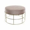 Footrest DKD Home Decor Golden Metal Polyester Light Pink (60 x 60 x 37.5 cm)