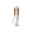 Lupa Home ESPRIT Cristal Acero Acacia 8 x 8 x 30 cm