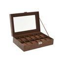 Caja-Joyero Home ESPRIT Marrón Poliuretano Cristal Madera MDF 30 x 20 x 8 cm