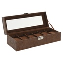 Jewelry box Home ESPRIT Brown Polyurethane Crystal MDF Wood 30 x 10 x 8 cm