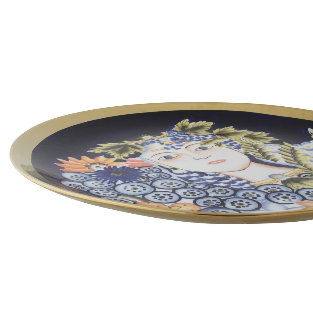 Centro de Mesa DKD Home Decor Azul Multicolor Porcelana 42 x 42 x 4 cm