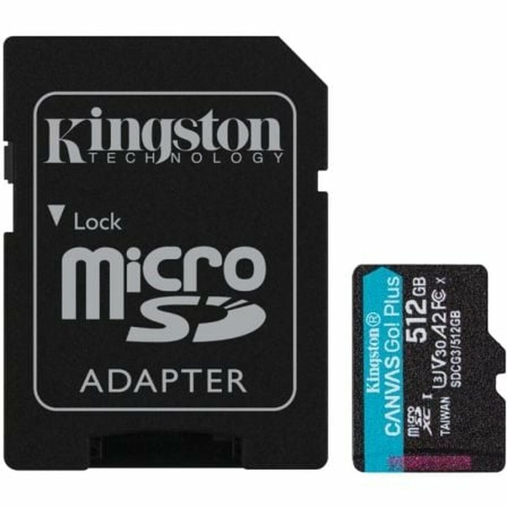 Tarjeta de Memoria Micro SD con Adaptador Kingston CANVAS Go! Plus 512 GB