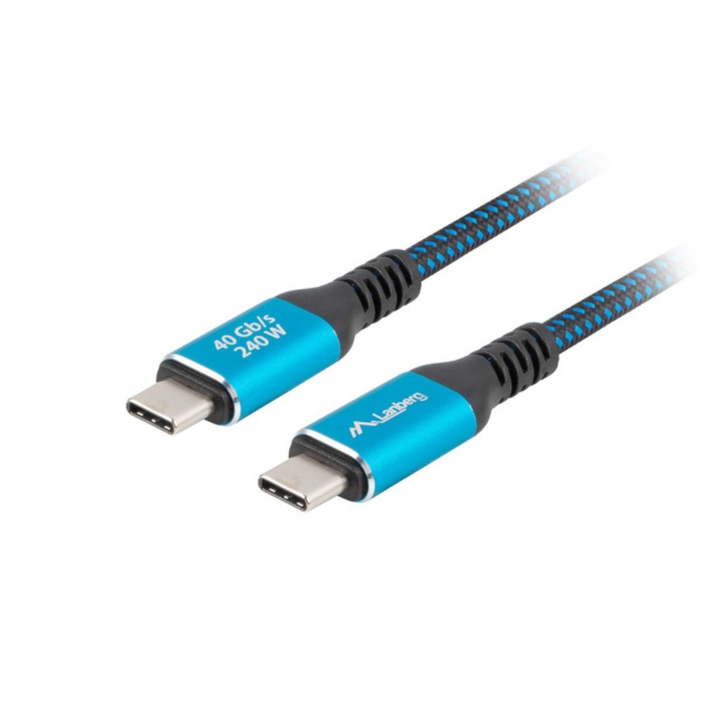 Cable USB-C Lanberg CA-CMCM-45CU-0015-BK Azul Negro 1,5 m