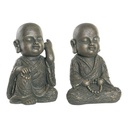 Figura Decorativa DKD Home Decor Fibra de Vidrio Monje (2 pcs) (27 x 27 x 40 cm)
