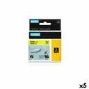 Cinta Laminada para Rotuladoras Dymo 19 mm x 1,5 m Negro Amarillo (5 Unidades)