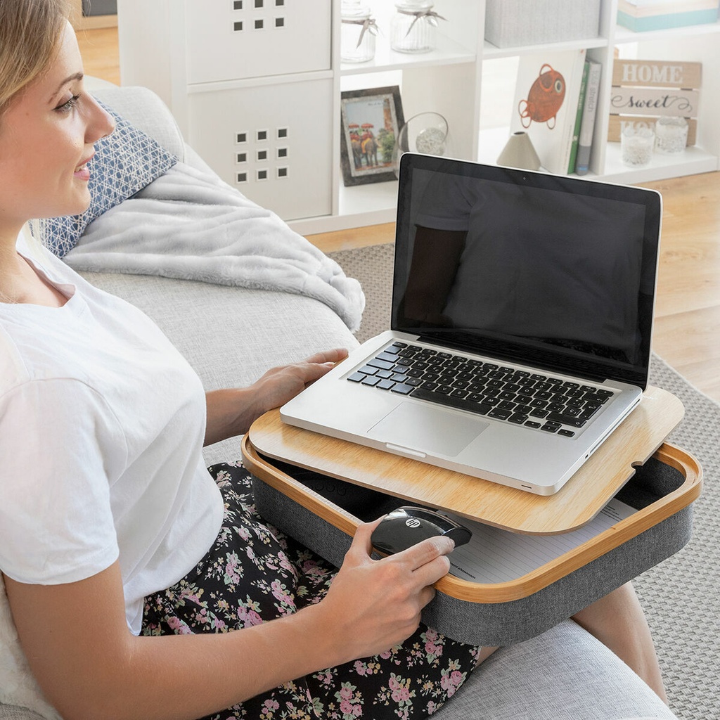 Portable Laptop Desk with Storage Tray Larage InnovaGoods Grey (Refurbished A)