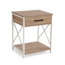 Mesita de Noche Versa Blanco PVC Madera Metal 40 x 60 x 48 cm