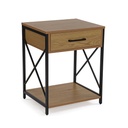 Mesita de Noche Versa Negro PVC Madera Metal 40 x 60 x 48 cm