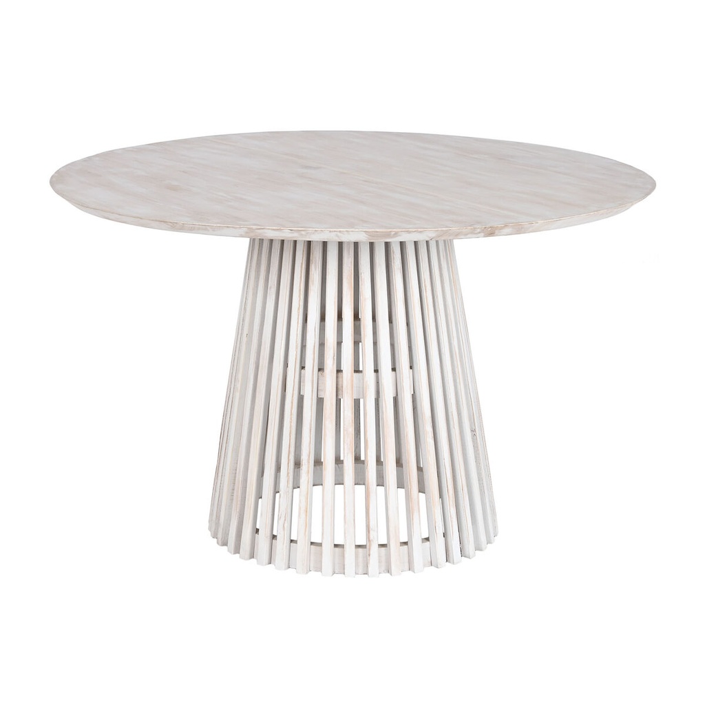 Mesa de Comedor Home ESPRIT Blanco madera de mindi 120 x 120 x 75 cm