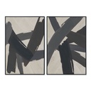 Cuadro Home ESPRIT Marrón Negro Beige Abstracto Moderno 83 x 4,5 x 123 cm (2 Unidades)
