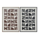 Painting Home ESPRIT Brown Black Beige Abstract Modern 63 x 3,8 x 93 cm (2 Units)