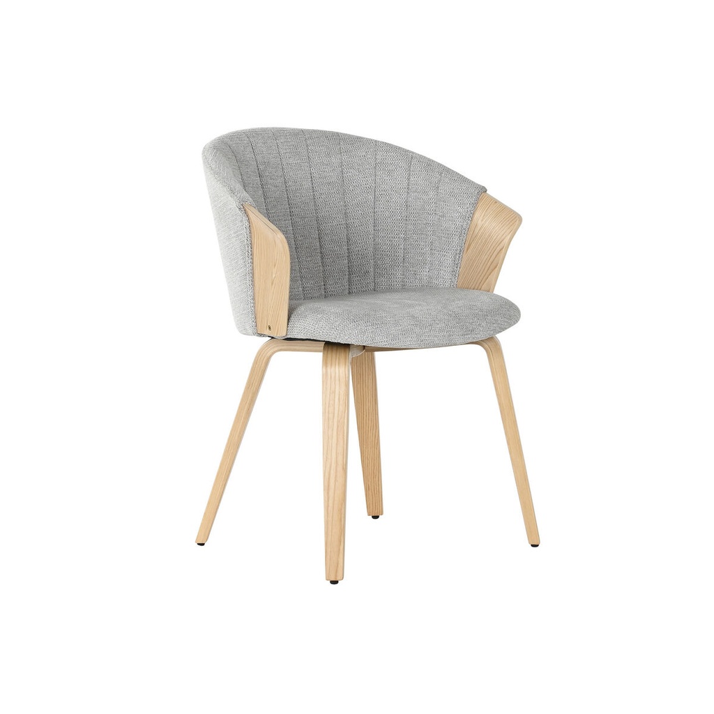 Silla de Comedor Home ESPRIT Gris Poliéster Madera 60 x 57,5 x 79 cm