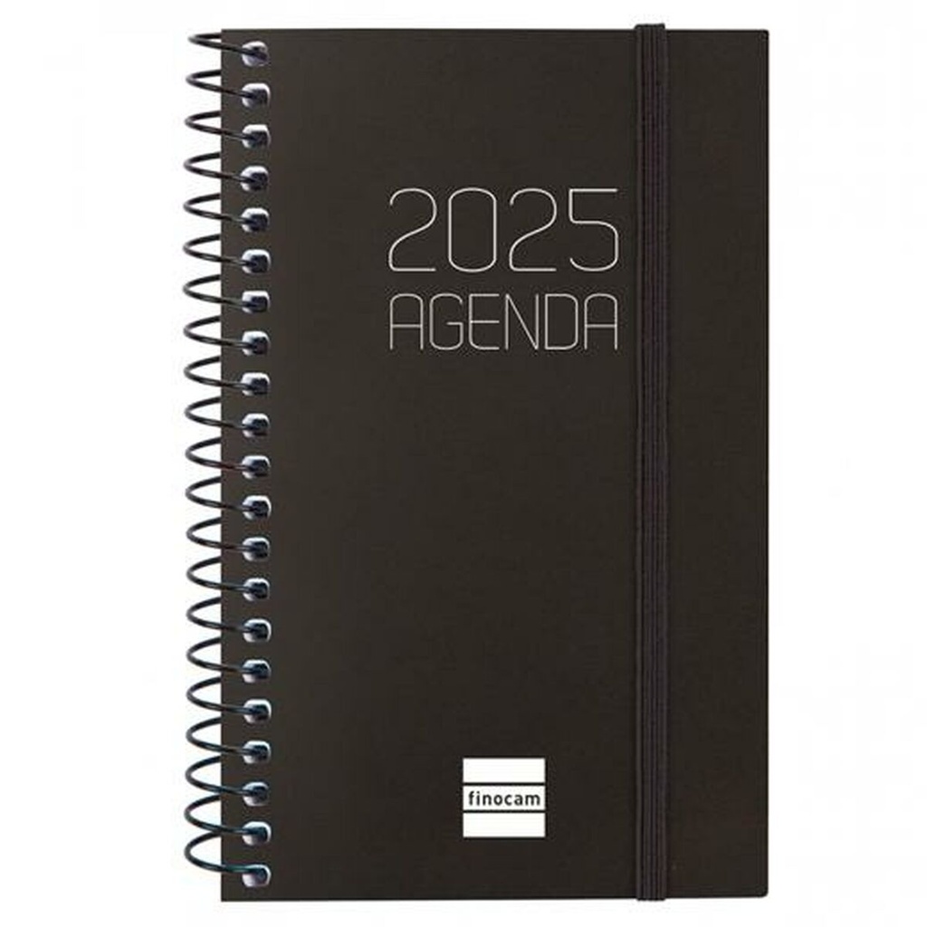 Agenda Finocam OPAQUE Negro Mini 7,9 x 12,7 cm 2025