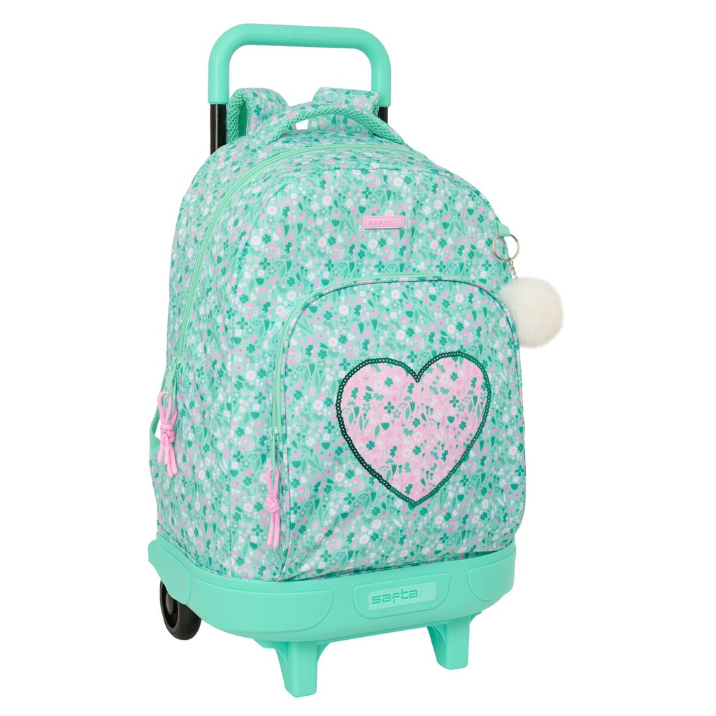 Mochila Escolar con Ruedas Safta Cuore Menta 33 x 45 x 22 cm