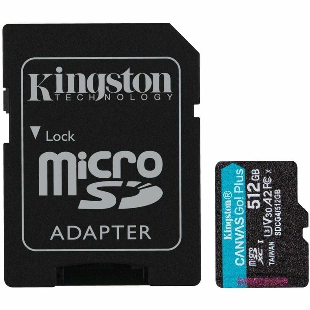 Micro SD Memory Card with Adaptor Kingston CANVAS Go! Plus 512GB microSD XC 512 GB