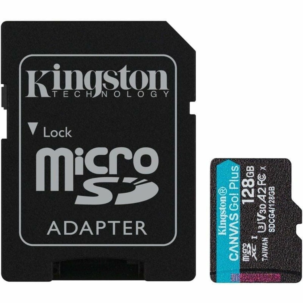Tarjeta de Memoria Micro SD con Adaptador Kingston CANVAS Go! Plus 128 GB