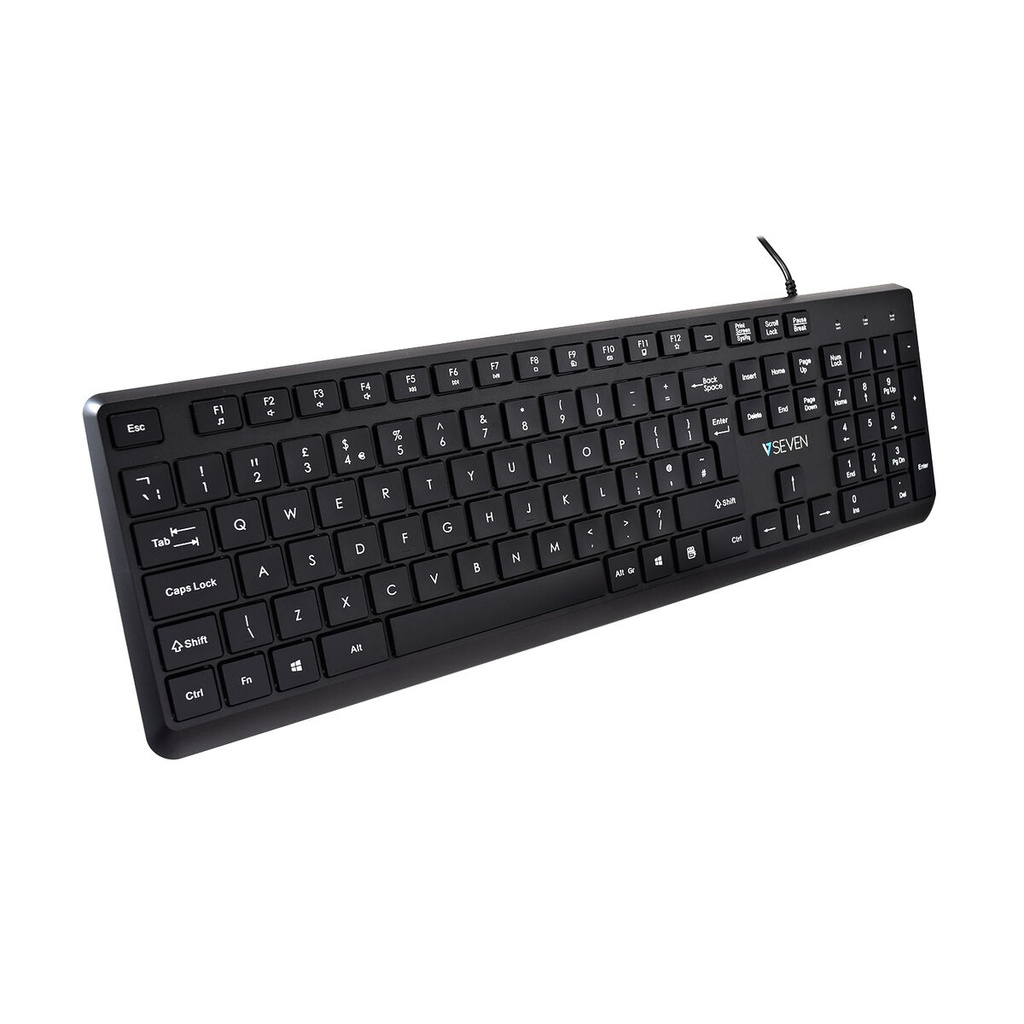 Teclado V7 KU350UK Negro QWERTY Qwerty UK