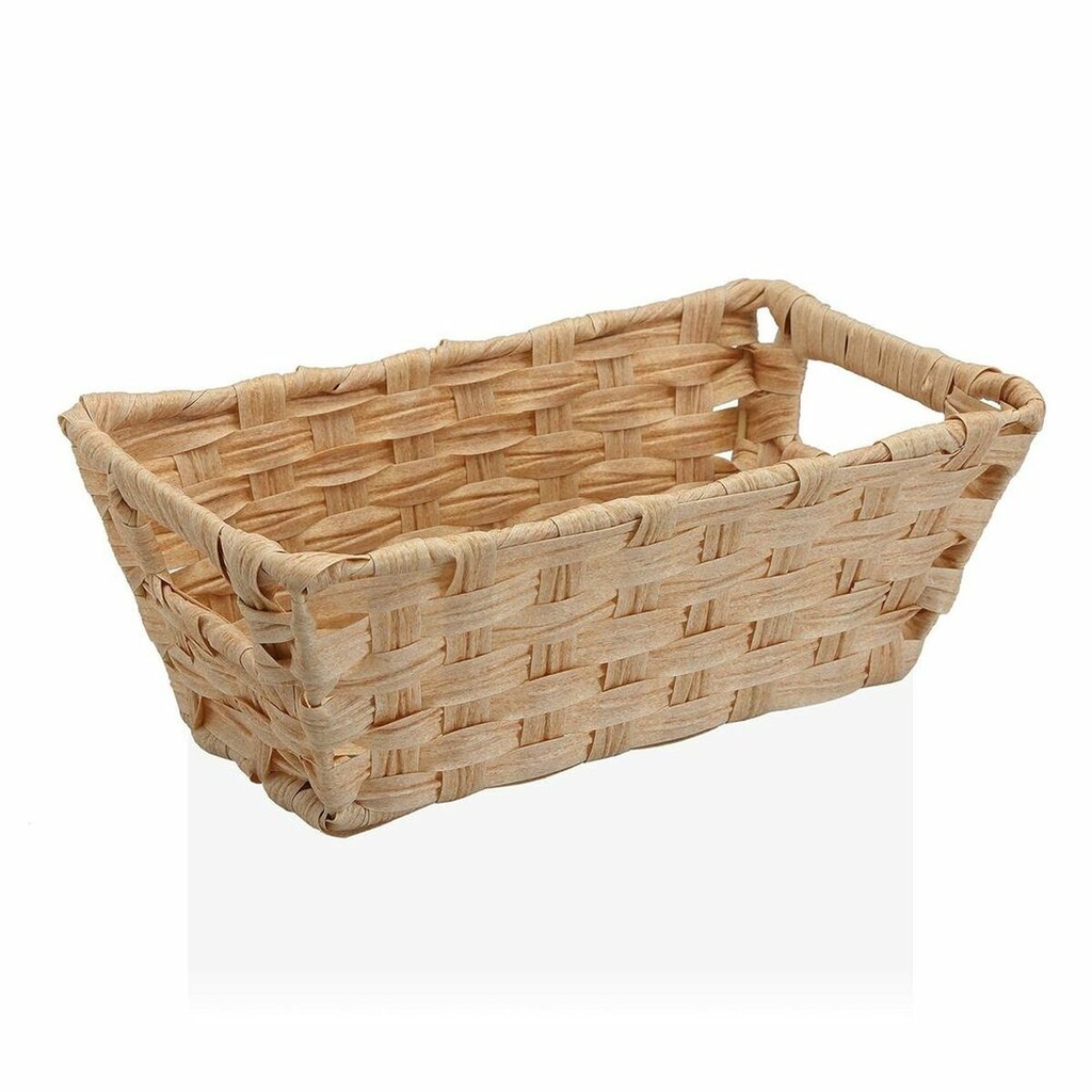 Multi-purpose basket Versa 17 x 11,5 x 29 cm With handles Beige