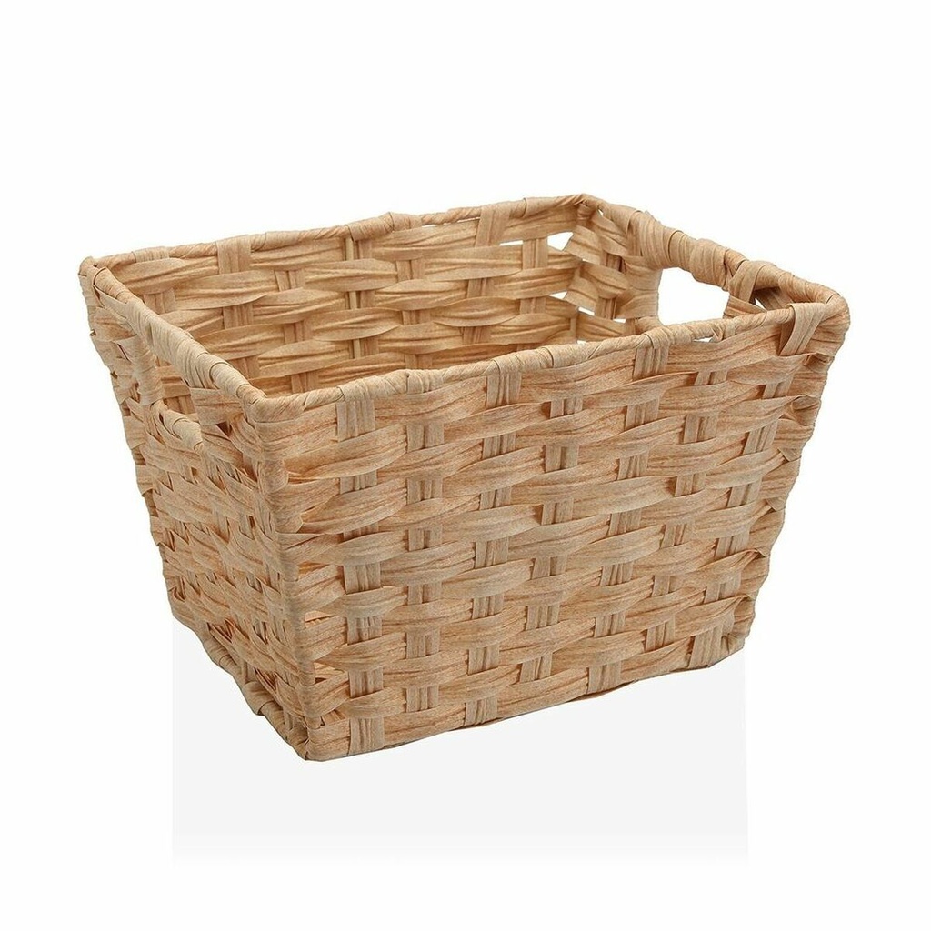 Cesta Multiusos Versa 24 x 19 x 29 cm Con asas Beige