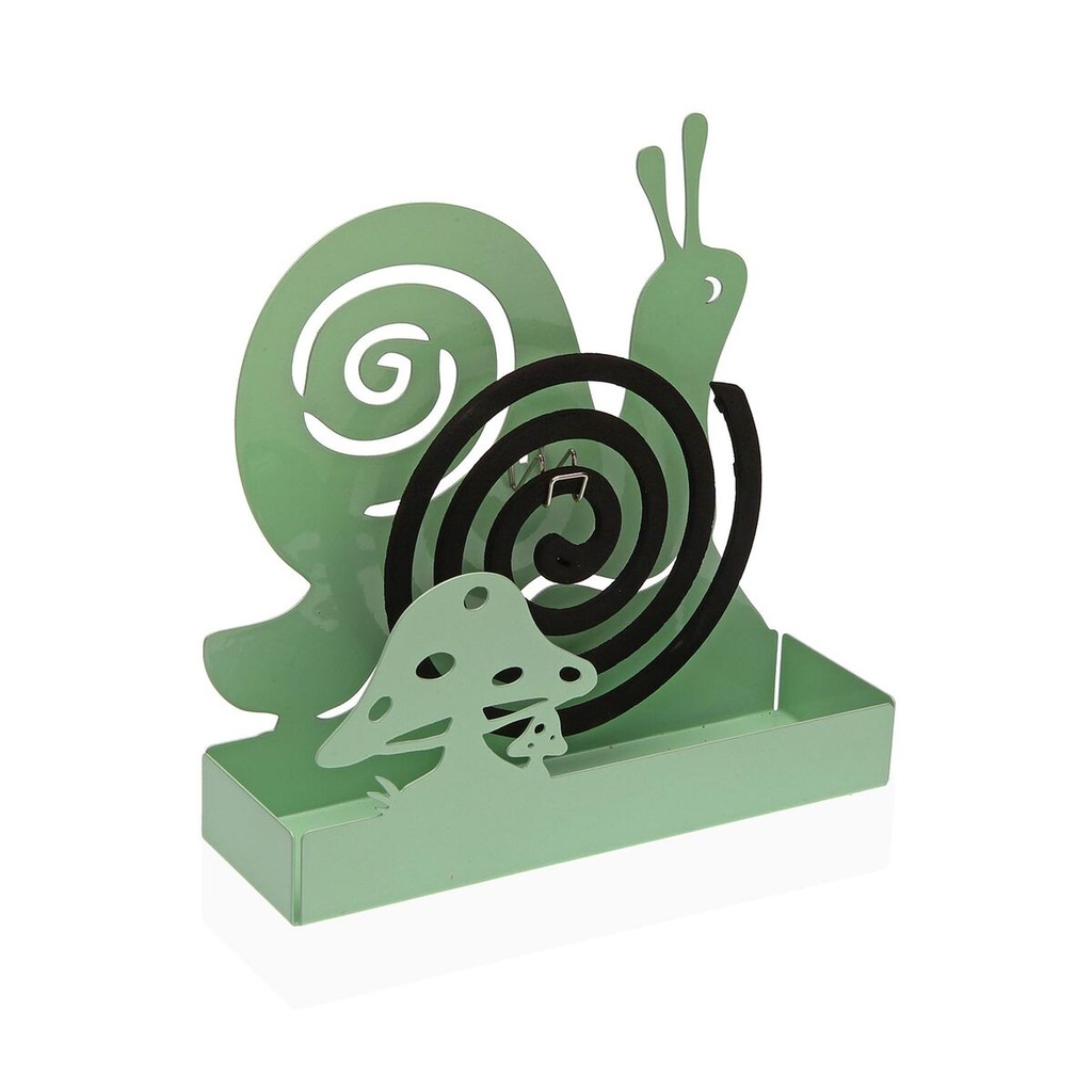 Soporte para espirales antimosquitos Versa Verde Metal 5 x 17 x 17 cm Caracol