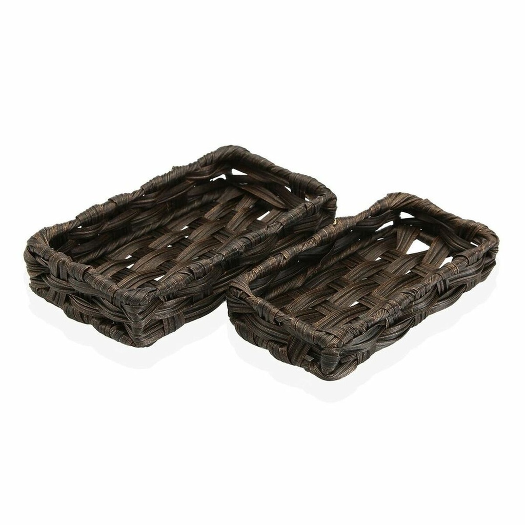 Juego de Cestas Versa 11 x 4 x 20 cm Marrón oscuro 2 Unidades