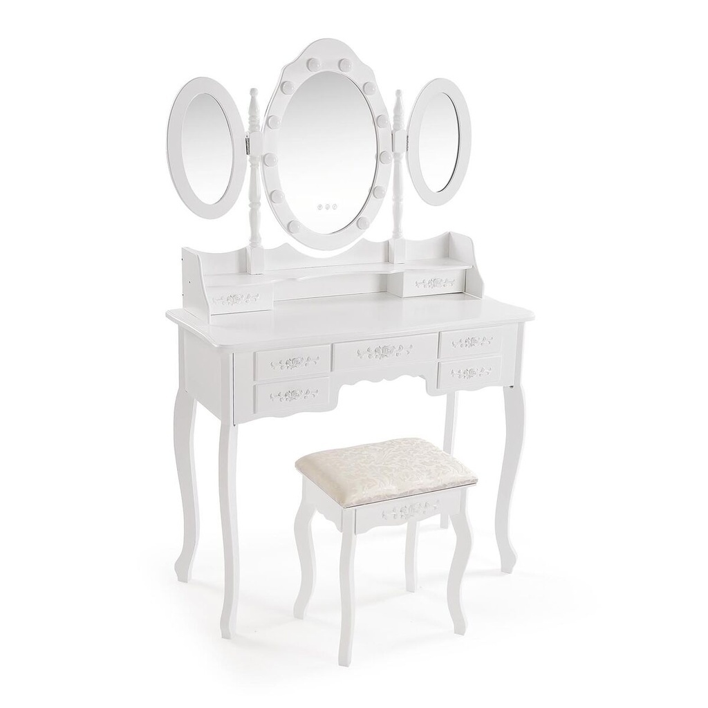 Dresser Versa White Wood Crystal MDF Wood 40 X 144 X 90 CM