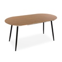 Mesa de Comedor Versa DOINYO  Negro Metal Madera MDF 80 x 75 x 160 cm