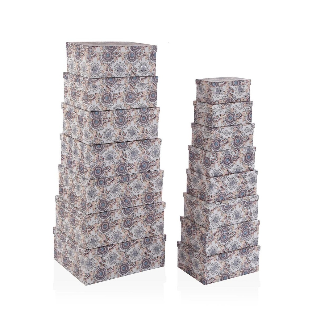 Juego de Cajas Decorativas Versa Cartón (15 Piezas)