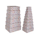Juego de Cajas Decorativas Versa Cartón Flores (15 Piezas)