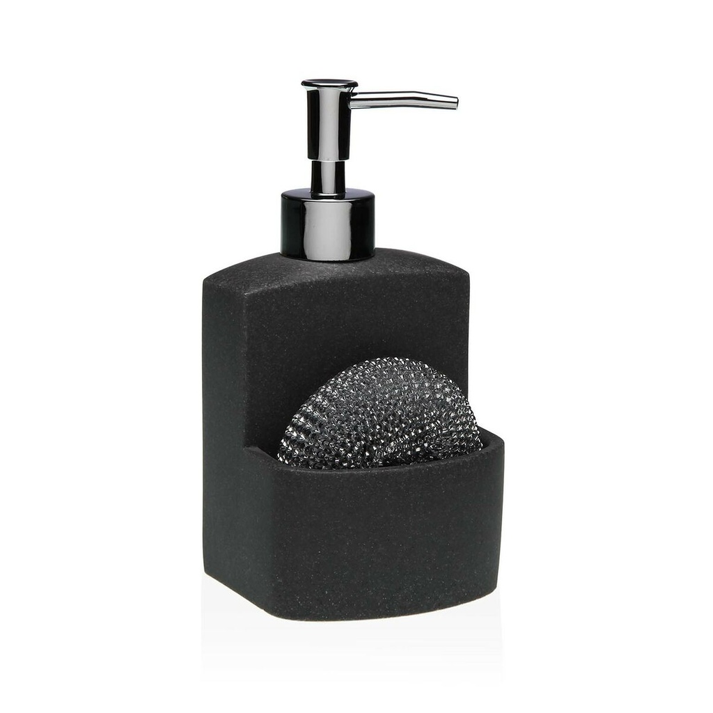 Soap Dispenser Versa Black Resin Ceramic Minimalist