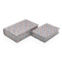 Caja Decorativa Versa Lienzo Madera MDF Flores Libro