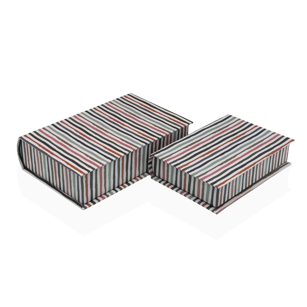 Caja Decorativa Versa Lienzo Madera MDF Libro