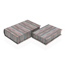 Caja Decorativa Versa Lienzo Madera MDF Libro