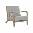 Butaca DKD Home Decor Gris Natural Poliéster Madera de caucho 65 x 83 x 74 cm 66 x 79 x 76 cm