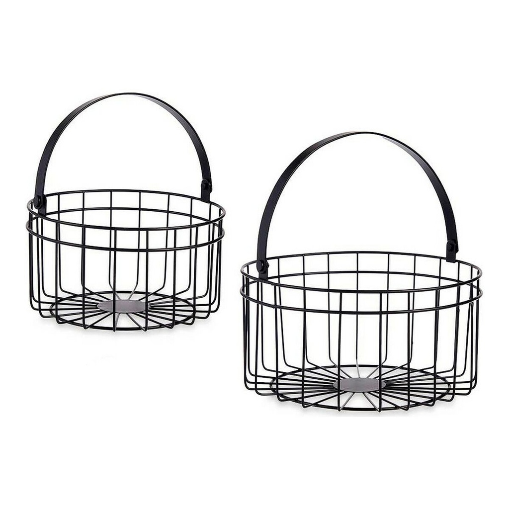 Basket set Gift Decor JY19150BK Black Metal 25 x 27 x 25 cm
