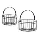 Basket set Gift Decor JY19150BK Black Metal 25 x 27 x 25 cm
