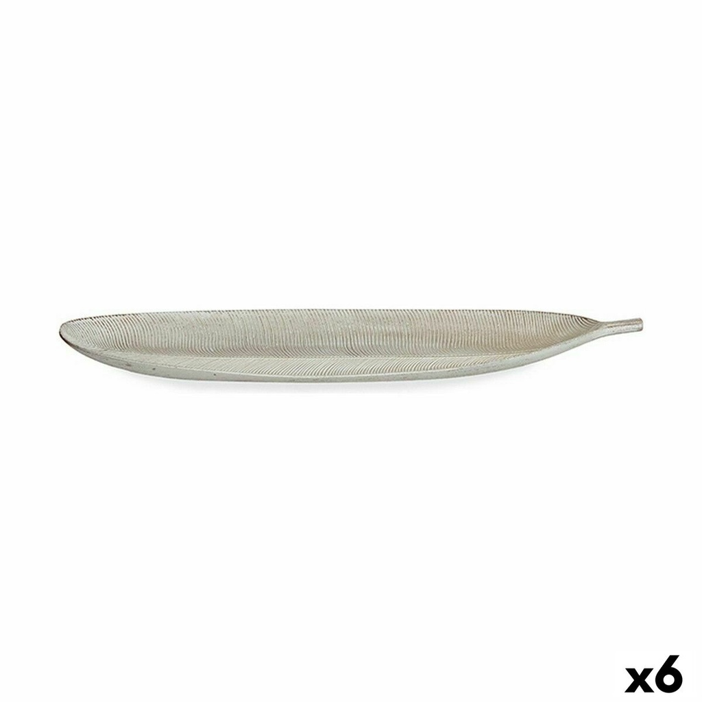 Centro de Mesa Gift Decor LH520814 Blanco Hoja de planta 59,5 x 3 x 21,6 cm Decoración (6 Unidades)