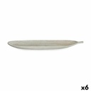 Centro de Mesa Gift Decor LH520814 Blanco Hoja de planta 59,5 x 3 x 21,6 cm Decoración (6 Unidades)