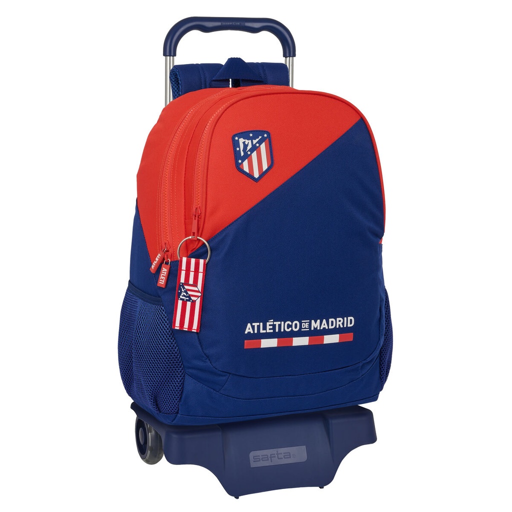 Mochila Escolar con Ruedas Atlético Madrid Azul Rojo 32 x 44 x 16 cm