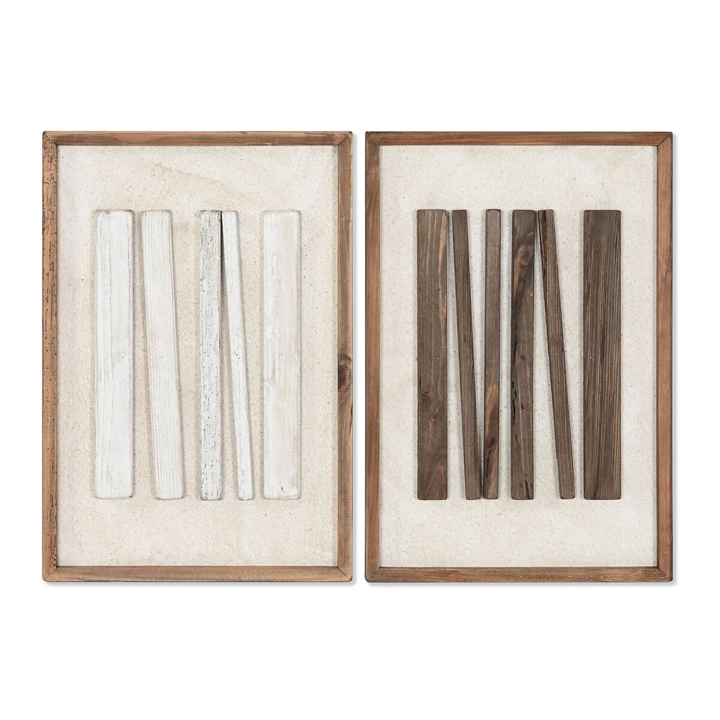 Cuadro Home ESPRIT Pino Madera Reciclada 42,5 x 4 x 62,5 cm 44 x 6 x 64 cm