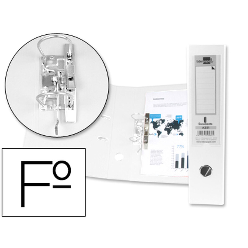 Carpeta de anillas Liderpapel AZ51 Amarillo