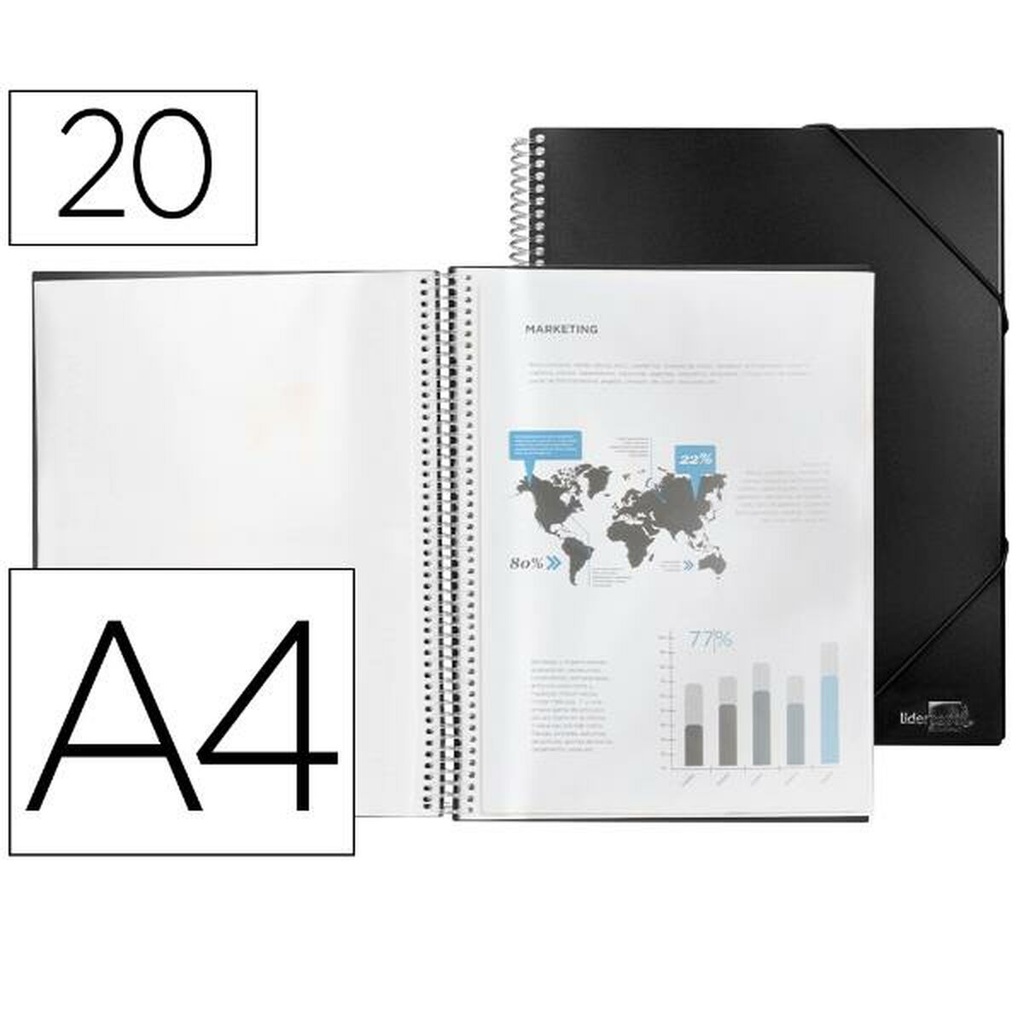 Carpeta Liderpapel EC30 Negro A4