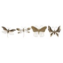 Decoración de Pared Home ESPRIT Dorado Mariposa 36 x 3 x 26 cm (4 Unidades)